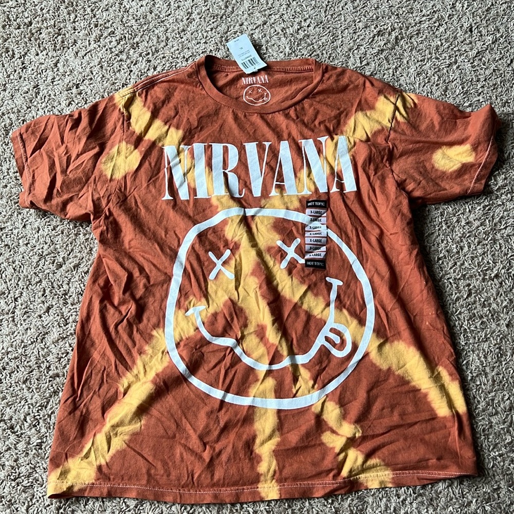 Orange and Yellow Tie-dye Nirvana Shirt